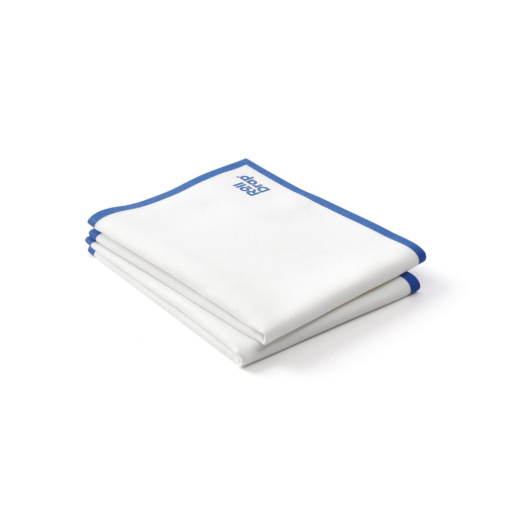 Антибактериална полираща кърпа бяла със син кант  - 40/64см Roll drap